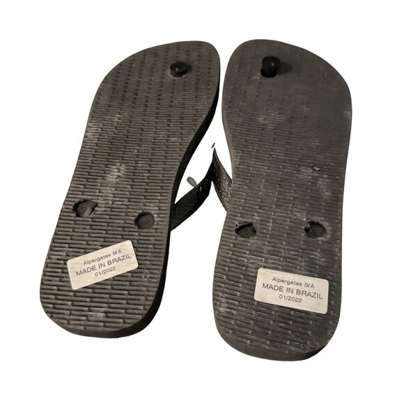 Havaianas Top Basic Black & Blue Flip Flop Sandals, Size 8 NWOB - Picture 2 of 3